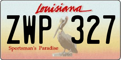 LA license plate ZWP327