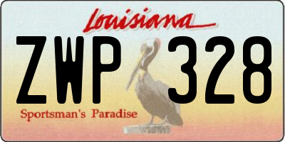 LA license plate ZWP328