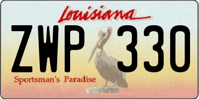 LA license plate ZWP330