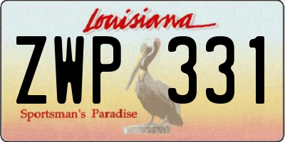 LA license plate ZWP331