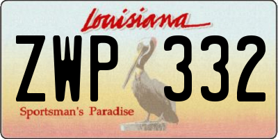 LA license plate ZWP332