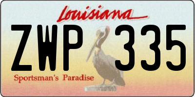 LA license plate ZWP335