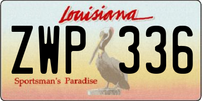 LA license plate ZWP336