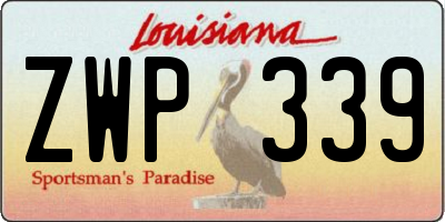 LA license plate ZWP339