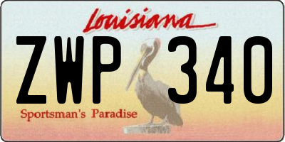 LA license plate ZWP340