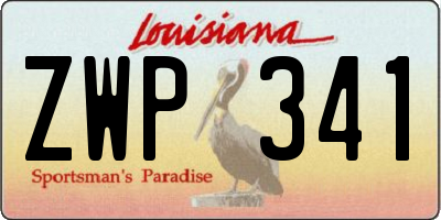 LA license plate ZWP341