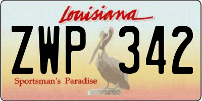 LA license plate ZWP342