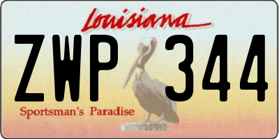 LA license plate ZWP344