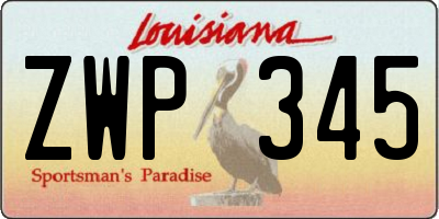 LA license plate ZWP345