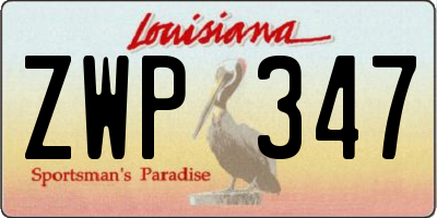 LA license plate ZWP347