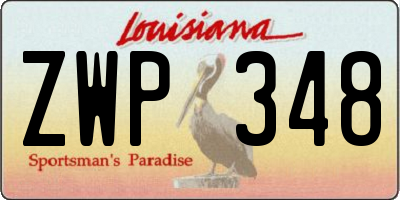 LA license plate ZWP348