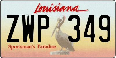 LA license plate ZWP349