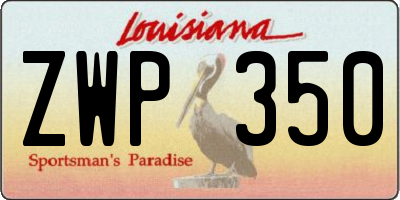 LA license plate ZWP350