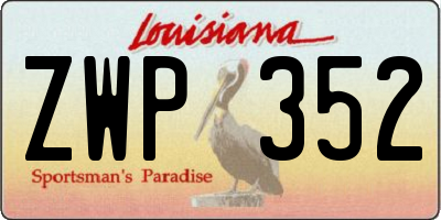 LA license plate ZWP352