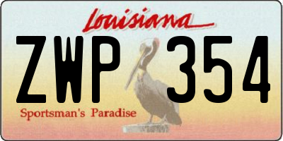 LA license plate ZWP354