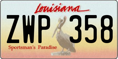 LA license plate ZWP358