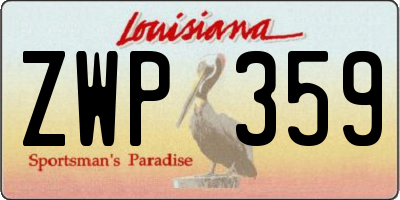 LA license plate ZWP359