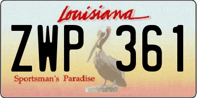 LA license plate ZWP361