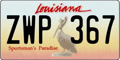 LA license plate ZWP367