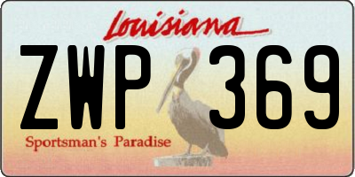 LA license plate ZWP369