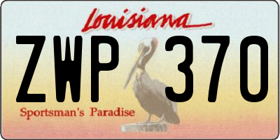 LA license plate ZWP370