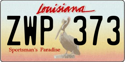 LA license plate ZWP373