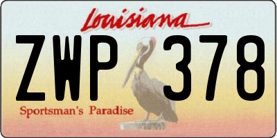 LA license plate ZWP378