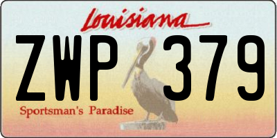 LA license plate ZWP379