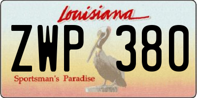 LA license plate ZWP380