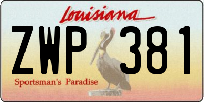 LA license plate ZWP381