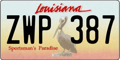 LA license plate ZWP387