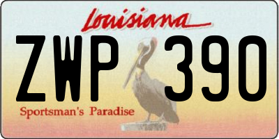 LA license plate ZWP390