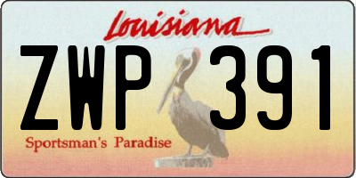 LA license plate ZWP391