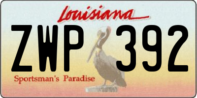 LA license plate ZWP392