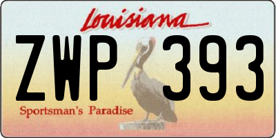 LA license plate ZWP393