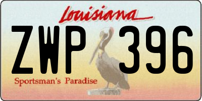 LA license plate ZWP396