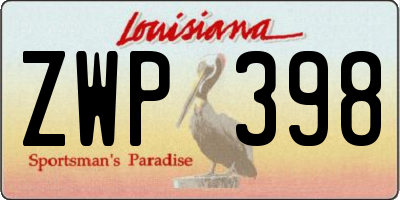 LA license plate ZWP398