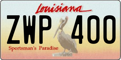 LA license plate ZWP400