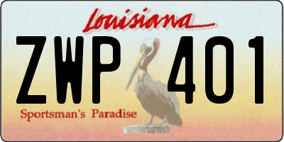 LA license plate ZWP401