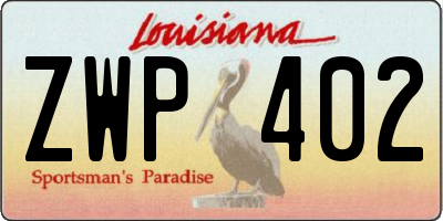 LA license plate ZWP402