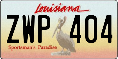 LA license plate ZWP404