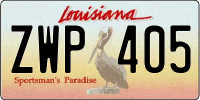 LA license plate ZWP405