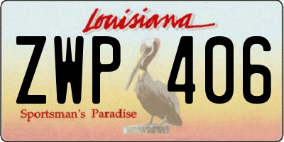 LA license plate ZWP406