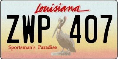 LA license plate ZWP407