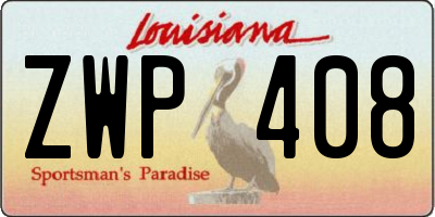 LA license plate ZWP408