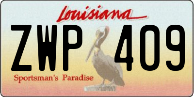 LA license plate ZWP409