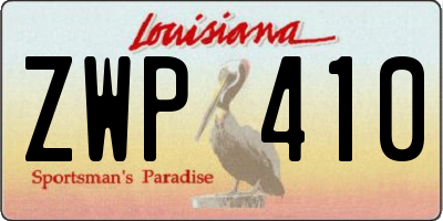 LA license plate ZWP410