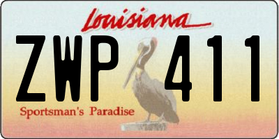 LA license plate ZWP411