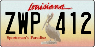 LA license plate ZWP412