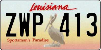 LA license plate ZWP413